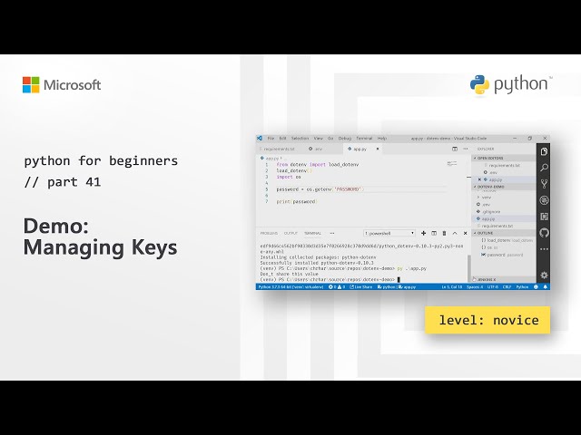 Demo: Managing Keys | Python for Beginners [41 of 44]