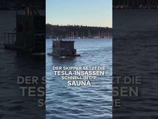UNGLAUBLICH: Saunaboot rettet unterkühlte Tesla-Fahrer aus Hafenbecken | WELT #shorts
