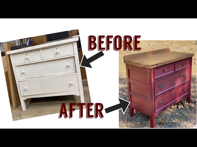Furniture Restoration of My Great Aunt's Dresser / Painted with The Real Milk Paint / Woodworking