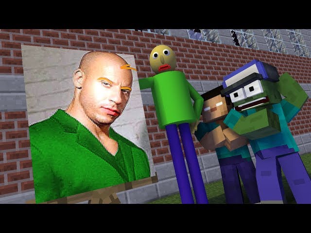 Monster School : Drawing challenge with baldi's   Minecraft Animation