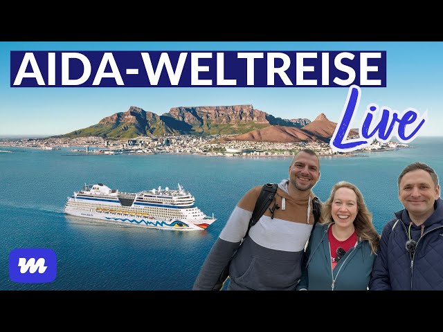 AIDA-Weltreise: Ich gehe an Bord von AIDAsol in Kapstadt (Live)