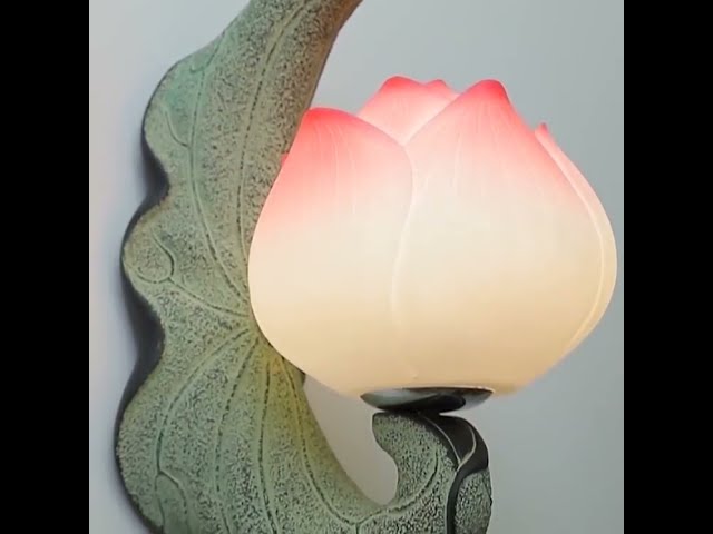Chinese Style Lotus Wall Lamp Led Retro Mirror Lights Bedroom Bedside Lamp Vintage decoration