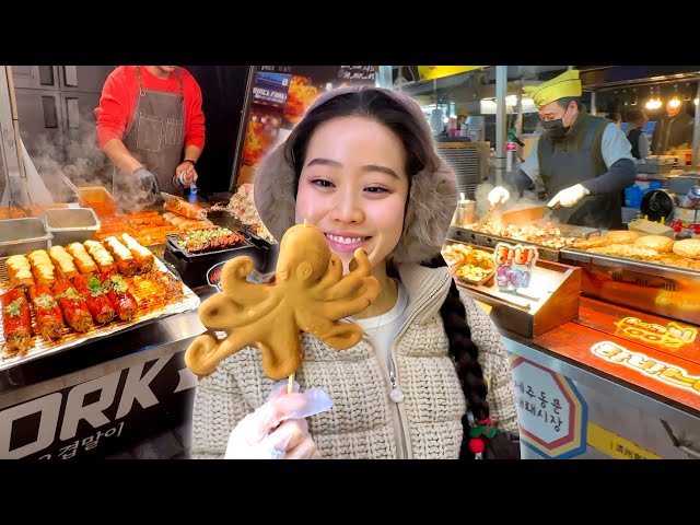 Eating ONLY Korean STREET FOOD with my family!