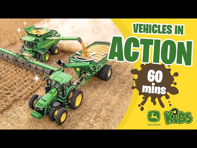 Tractors, Farmers, and Construction Vehicles at Work! 1 hour 🚜👩🏾‍🌾 | John Deere Kids