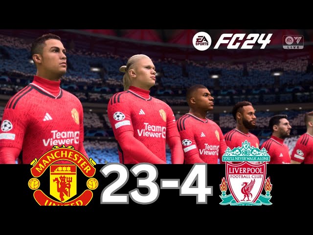 WHAT HAPPEN IF MESSI, RONALDO, MBAPPE, NEYMAR, PLAY TOGETHER ON MANCHESTER UNITED VS LIVERPOOL