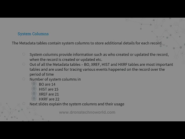 Master Class :  Informatica MDM - Metadata Tables