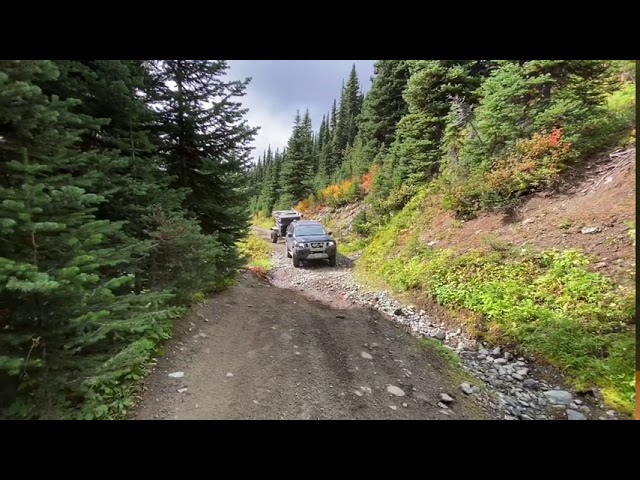 XTerra towing a smittybilt scout on the backroads of British Columbia