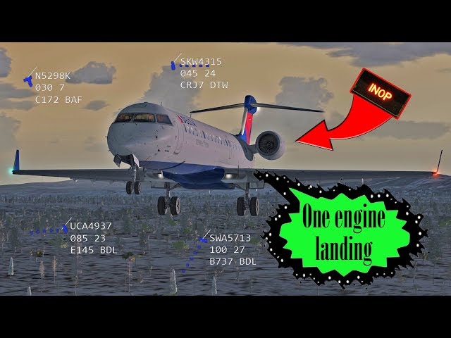 [REAL ATC] Skywest CRJ7 diverts and does SINGLE ENGINE LANDING