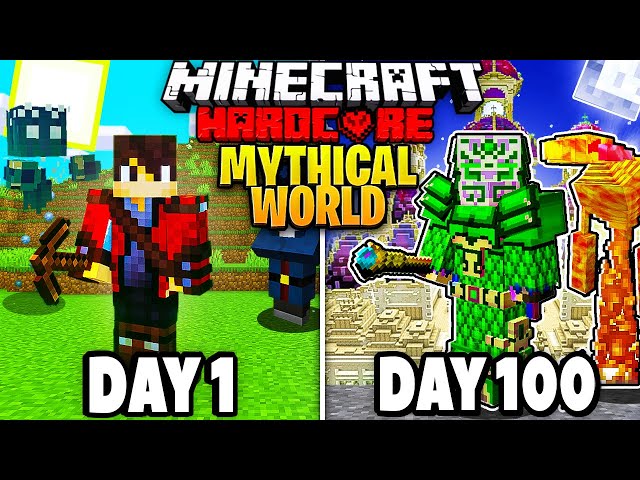 I Survived 100 Days in a MYTHICAL WORLD FT. Ancient Bosses in Hardcore Minecraft
