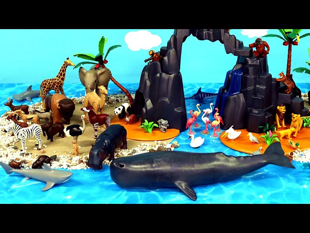 Island Diorama and Playmobil Animal Figurines