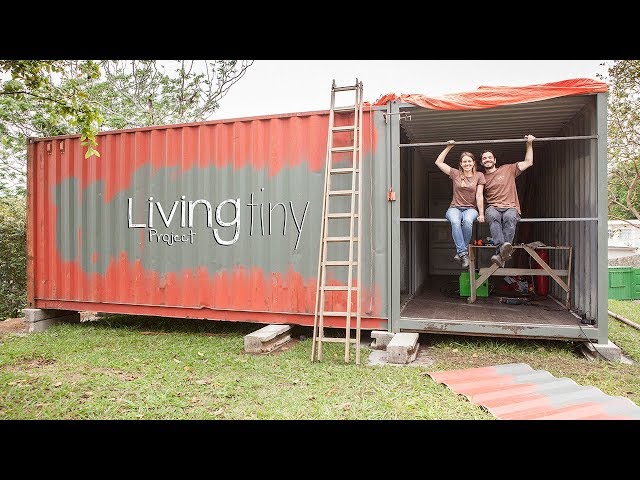 Building a Shipping Container Wall - Tiny Shipping Container House - Ep. 004 - Living Tiny Project