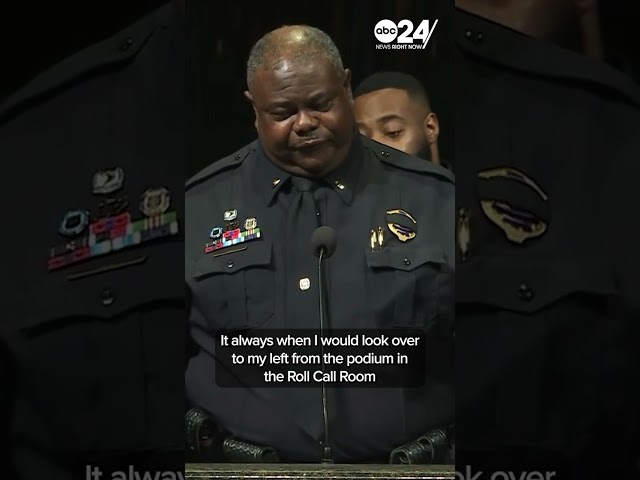 #Memphis Police Officer Joseph McKinney's supervisor delivered an emotional speech at his funeral.