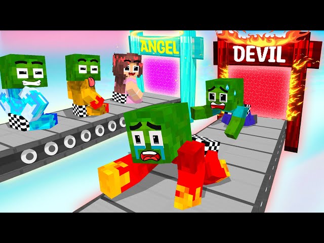 Monster School : Zombie x Squid Game ANGEL VS EVIL CHALLENGE - Minecraft Animation
