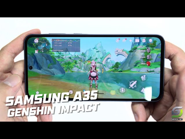 Samsung Galaxy A35 test game Genshin Impact Max Graphics | Exynos 1380