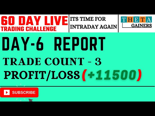 Day 6 | 60 Day live trading challenge | Intraday trading | Theta Gainers