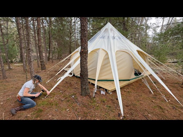 EASIEST tent platform you can build + setting up a LOTUS BELLE tent SOLO