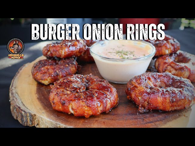 Burger Onion Rings (with cheese) | On the Badger Barrel