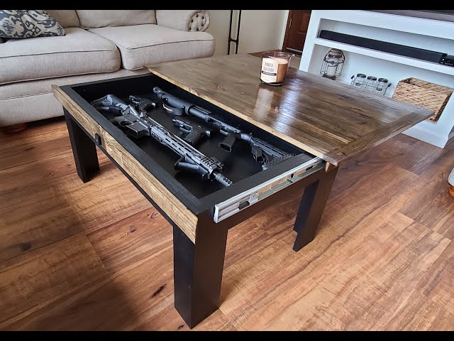 EASY DIY Gun concealment coffee table with fingerprint lock build