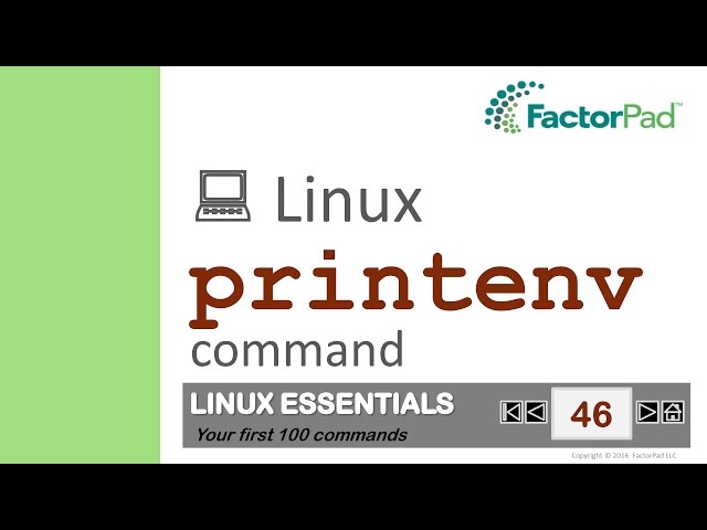 Linux printenv command summary with examples