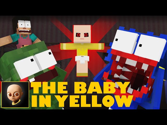 Monster School : THE BABY IN YELLOW MEET ZOMBIE AND HUGGY -  Minecraft Animation