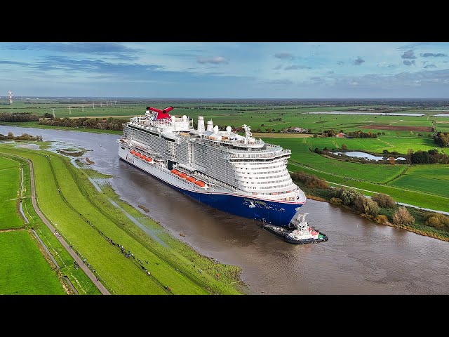 Cruise Ship Escapes a Narrow River | Carnival Jubilee