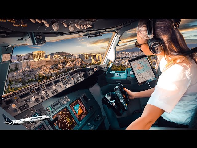 BOEING 737 Stunning LANDING ATHENS Airport GREECE RWY03L | Cockpit View | Life Of An Airline Pilot