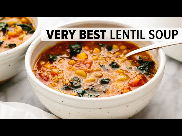 VERY BEST LENTIL SOUP | vegetarian one-pot lentil soup recipe