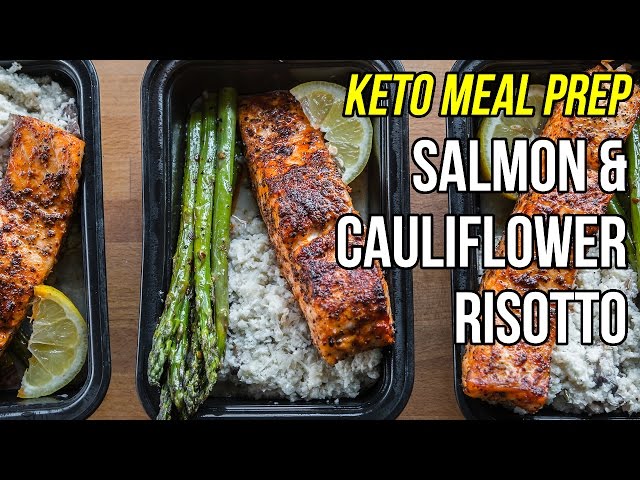 Quick Keto Meal Prep - Salmon & Cauliflower Risotto / Comida Ketogenica