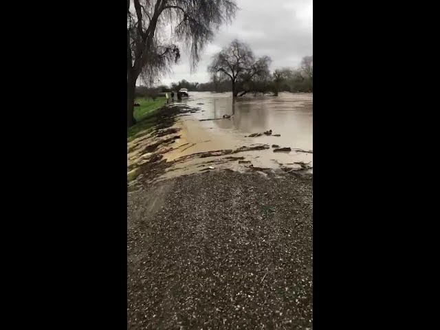 RAW: Cache Creek Levee Overtopping