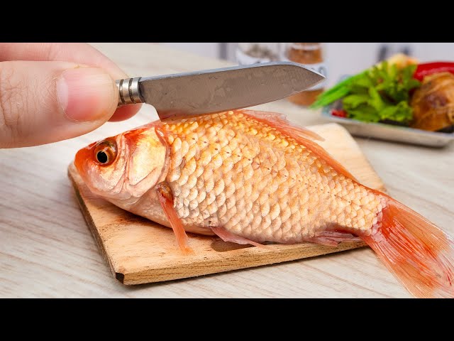 Yummy Miniatures Golden Carp Stewed with Dragon Melon | Delicious Miniature Foods By Yummy Bakery