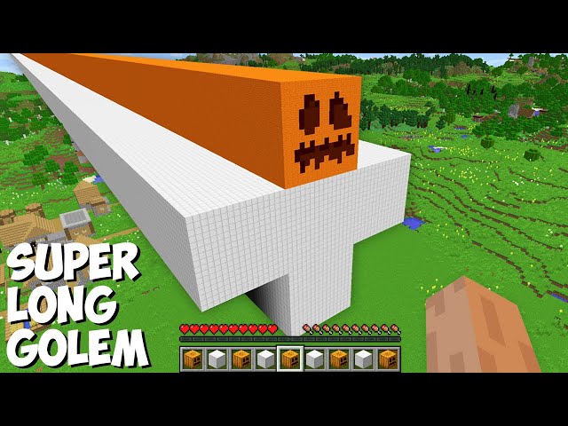 What if you SPAWN SUPER LONG GOLEM OF 1000 BLOCKS in Minecraft ? LONGEST IRON GOLEM !