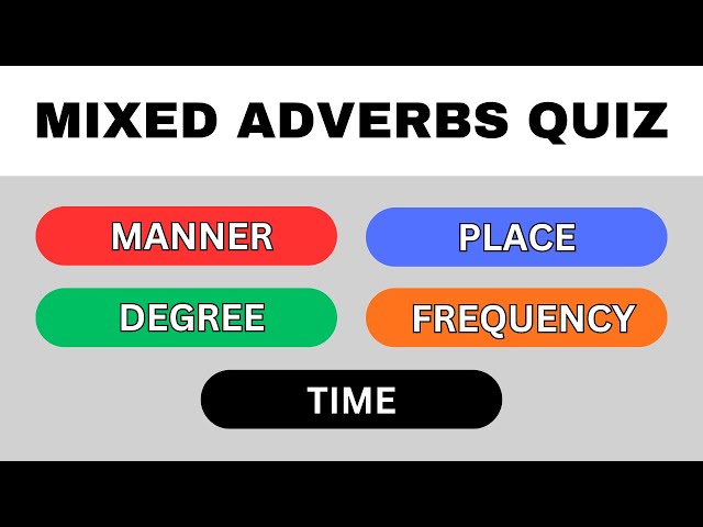 Mixed Adverbs Quiz | Grammar Quiz