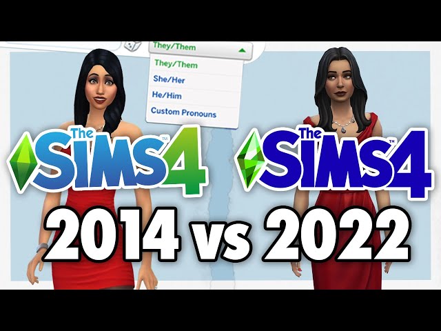 Comparing Sims 4 from 2014 to 2022