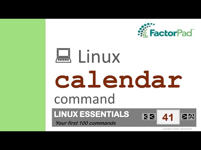Linux calendar command summary with examples