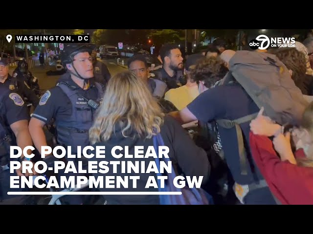 DC police break up pro-Palestine protest
