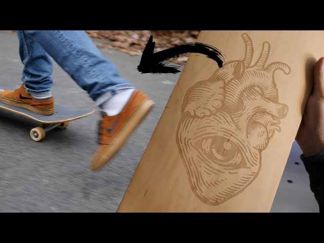 Große Gravuren auf Skateboards und krumme Oberflächen lasern | Verrückte Dinge mit Co2 Laser Cutter