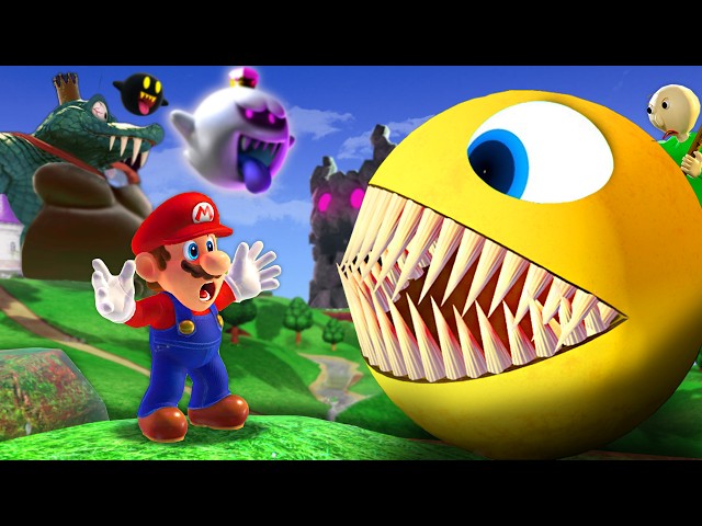 Mario Odyssey but with CUSTOM BOSSES…  (Pac-Man, Cuphead, Baldi & More!)