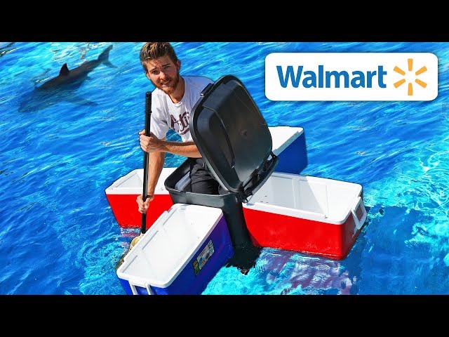 We Built Boats using ONLY Walmart Items!! *EXTREME BOAT SURVIVAL TEST*