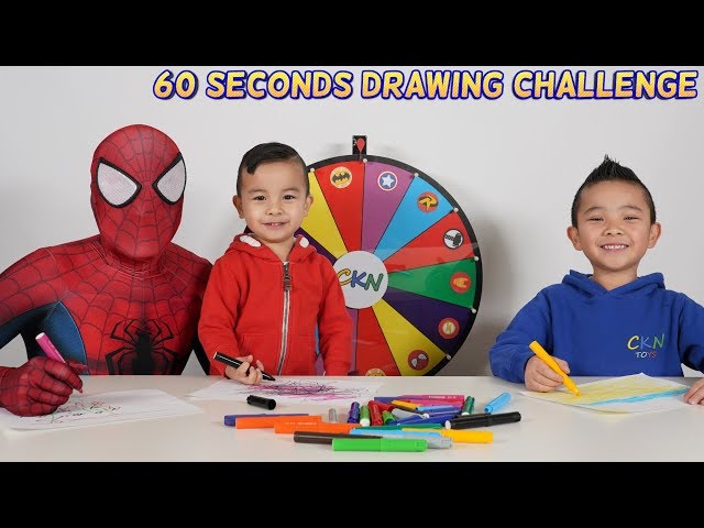 60 Seconds Drawing  Superhero Challenge Fun With CKN