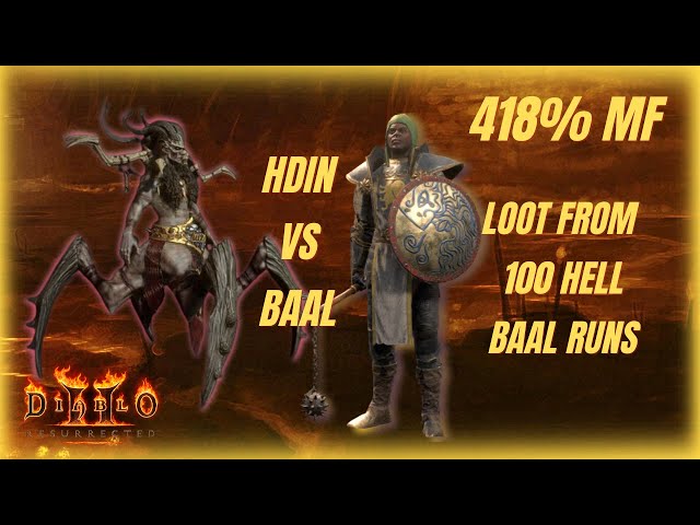 Diablo 2 Resurrected - 418%MF - 100 Hell Baal runs Loot Highlights!!