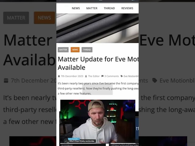 Matter Update for Eve Motion Blinds!