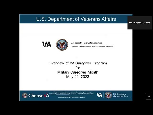 Overview of VA Caregiver Program for Military Caregiver Month 05.24.2023