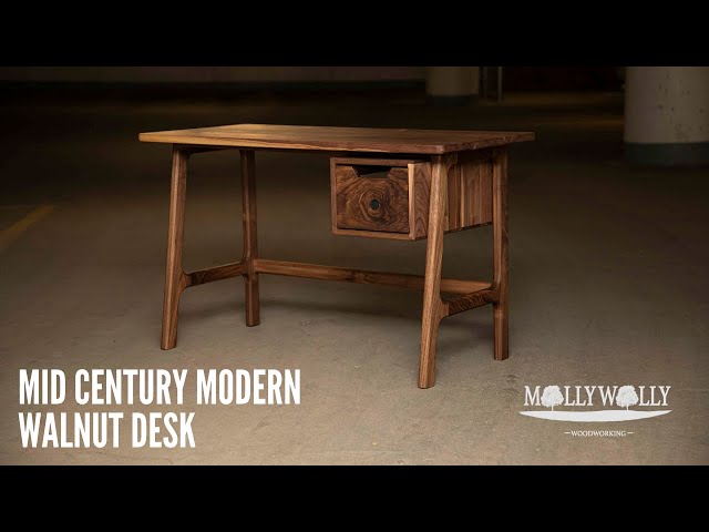 Mid Century Modern Walnut Desk #rocklerdeskchallenge