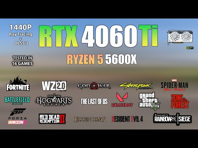 RTX 4060 Ti : Test in 16 Games at 1440p with Ray Tracing & DLSS 3