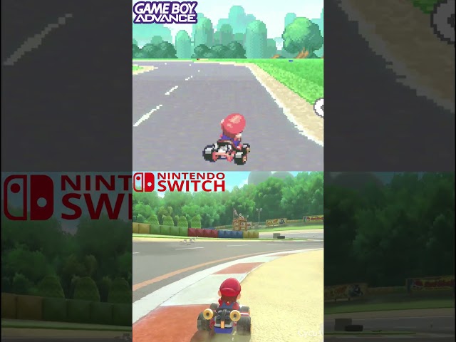 Mario Kart 8 Mario Circuit Nintendo Switch vs GBA Track Comparison #mariokart8 #mariokart8deluxe