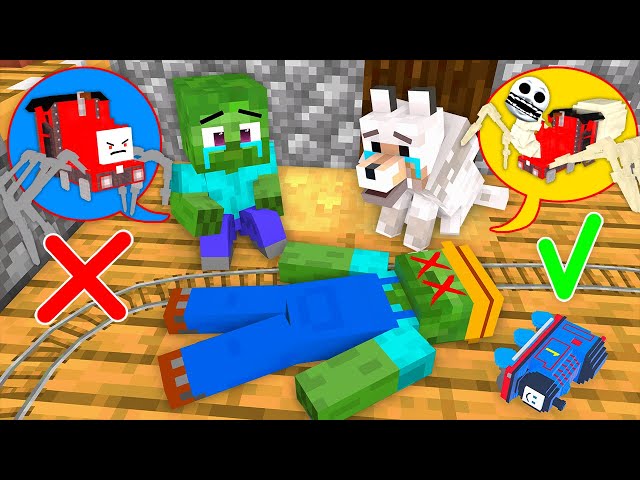 Monster School : CURSED CHOO CHOO CHARLES vs Poor Zombie Baby and Dog - Minecraft Animation