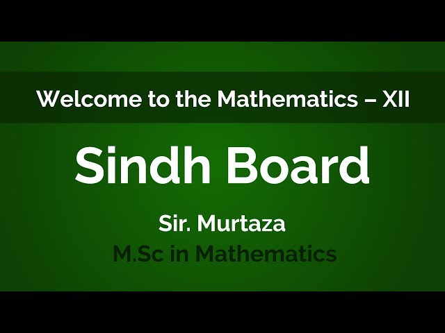 Exercise 7.1 Concepts | Sindh Board | Sir Murtaza | My Inter Academy |