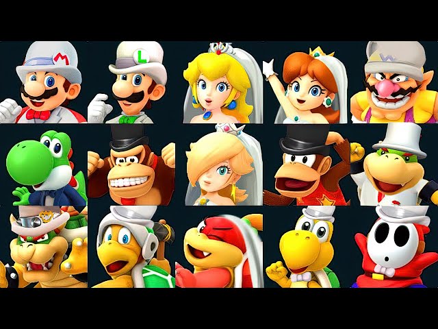 Super Mario Party - All Characters Wedding Outfit