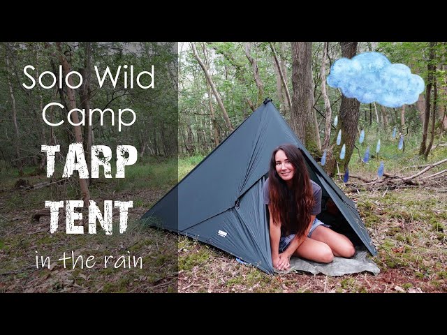 Cozy Tarp Tent Camp In The Rain 🌧️ Wild Camping UK