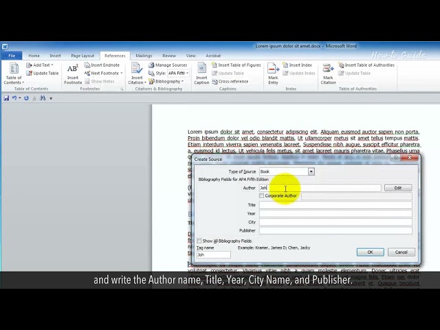 How to do Citation in Microsoft Word